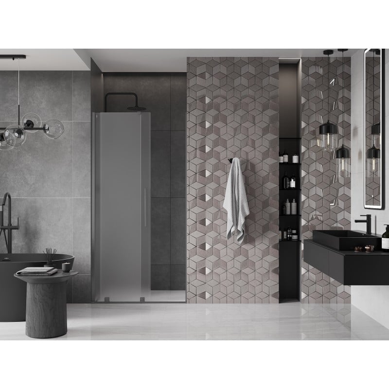 Mexen Velar porte de douche coulissante 110 cm, givré, gris canon brossé - 871-110-000-31-66