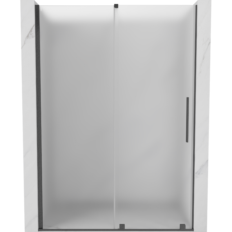 Porte de douche coulissante Mexen Velar 140 cm, dépoli, gris pistolet brossé - 871-140-000-31-66