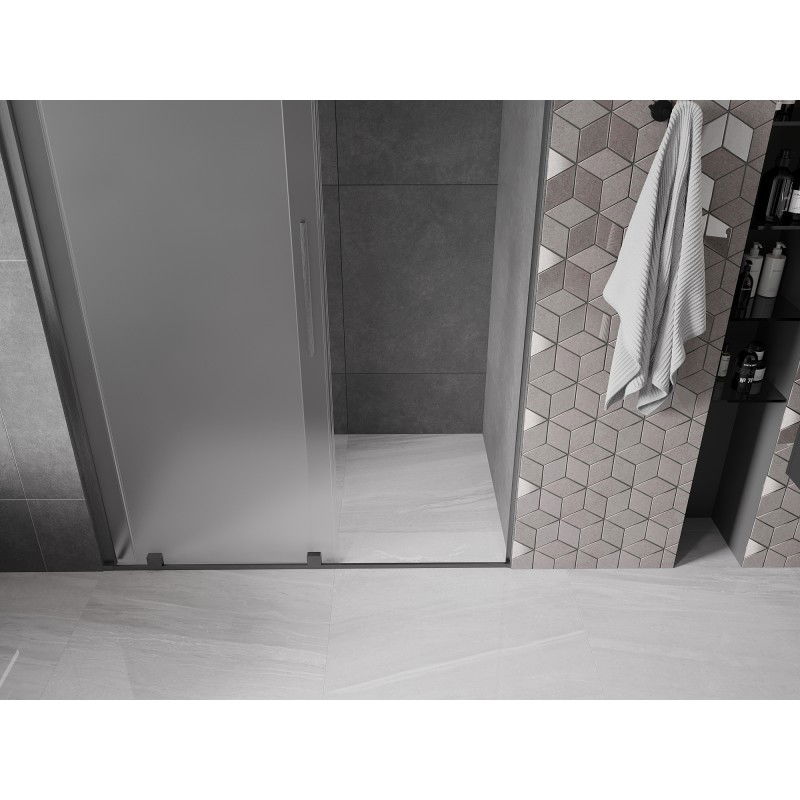 Mexen Velar porte de douche coulissante 140 cm, givre, gris canon brossé - 871-140-000-31-66