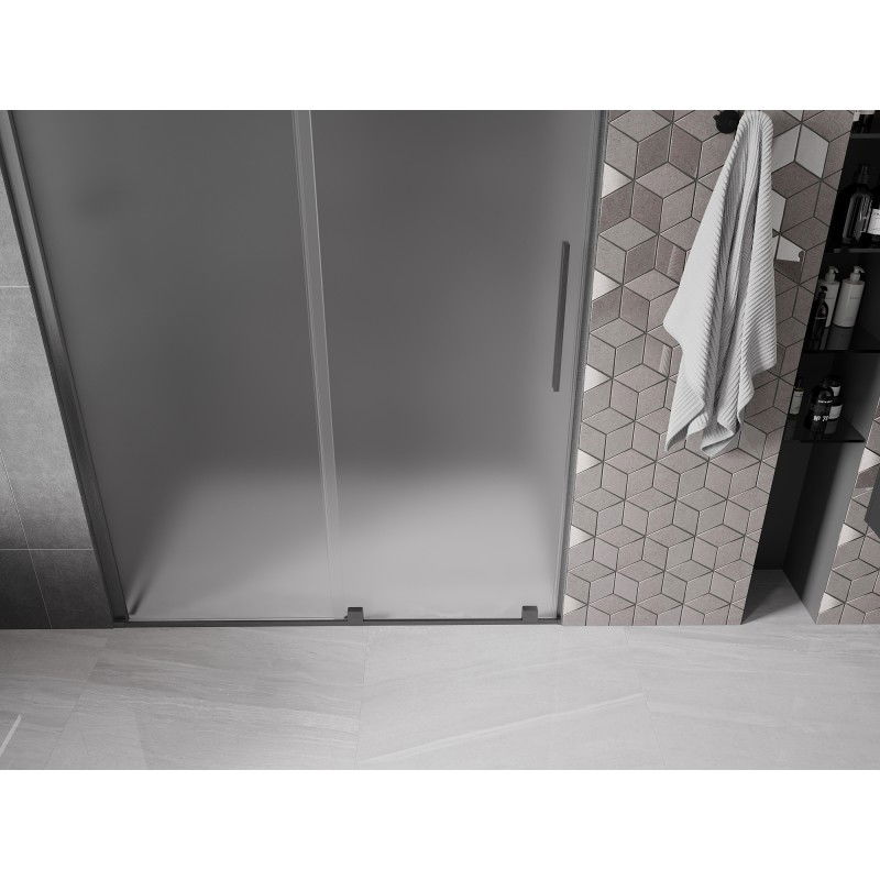 Mexen Velar porte de douche coulissante 130 cm, givre, gris canon brossé - 871-130-000-31-66