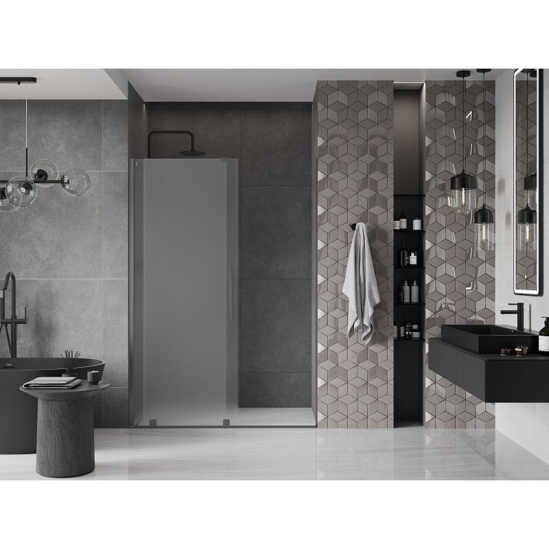 Mexen Velar porte de douche coulissante 130 cm, givre, gris canon brossé - 871-130-000-31-66