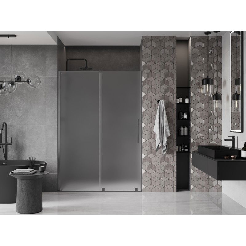 Mexen Velar porte de douche coulissante 130 cm, givre, gris canon brossé - 871-130-000-31-66