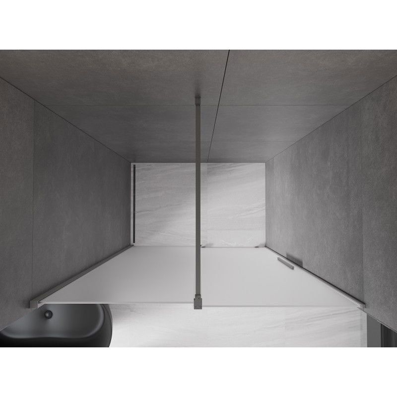 Mexen Velar porte de douche coulissante 130 cm, givre, gris canon brossé - 871-130-000-31-66