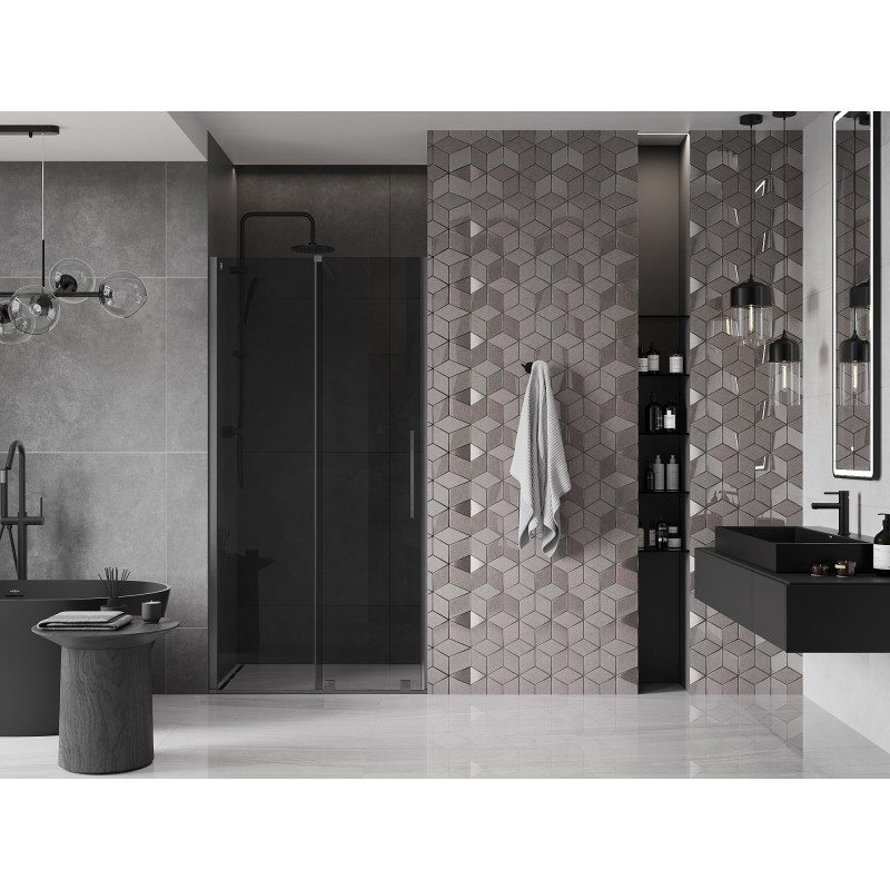 Mexen Velar portes de douche coulissantes 90 cm, graphite, gris fusil brossé - 871-090-000-41-66