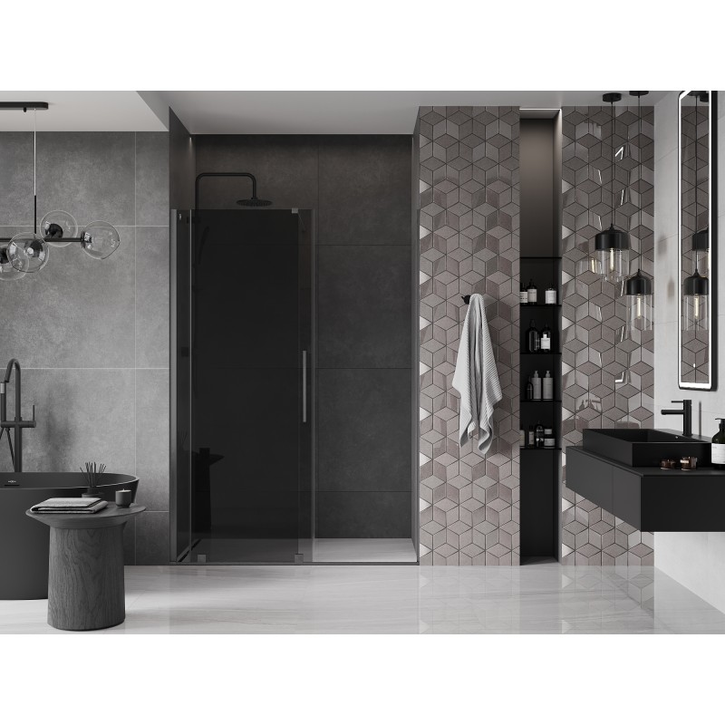 Mexen Velar porte de douche coulissante 160 cm, graphite, gris canon brossé - 871-160-000-41-66