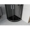 Mexen Rio cabine de douche semi-circulaire 90 x 90 cm, graphite, chrome + receveur Flat, noir - 863-090-090-01-40-4170