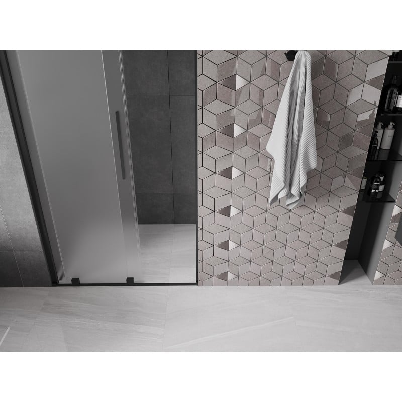 Mexen Velar porte de douche coulissante 90 cm, givré, noir - 871-090-000-31-70