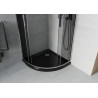 Mexen Rio cabine de douche semi-circulaire 90 x 90 cm, graphite, chrome + receveur Flat, noir - 863-090-090-01-40-4170