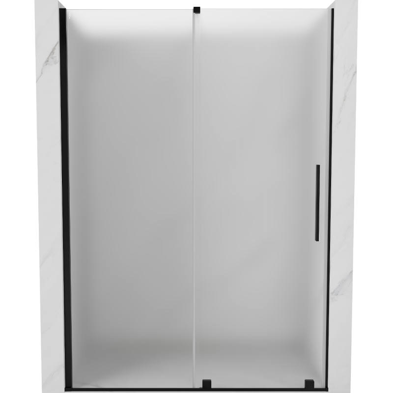 Mexen Velar portes de douche coulissantes 130 cm, givré, noir - 871-130-000-31-70