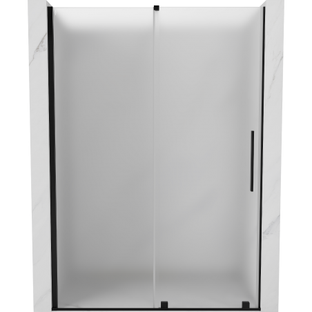 Mexen Velar porte de douche coulissante 130 cm, givré, noir - 871-130-000-31-70