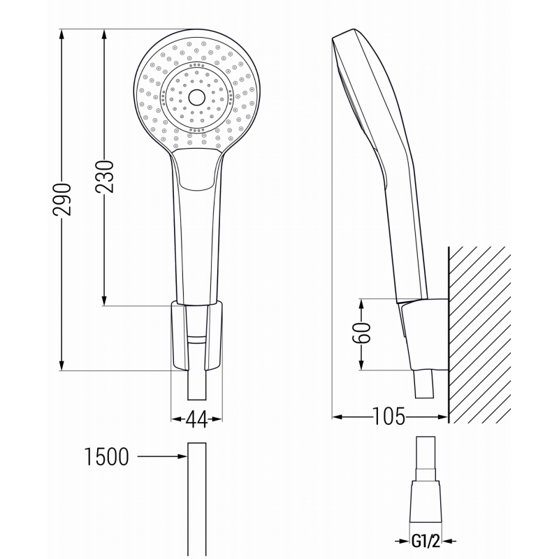Mexen R-05 ensemble de douche ponctuel, chrome - 785055052-00