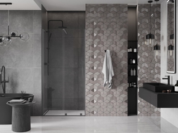 Mexen Velar porte de douche coulissantes 90 cm, transparent, métal canon - 871-090-000-01-95