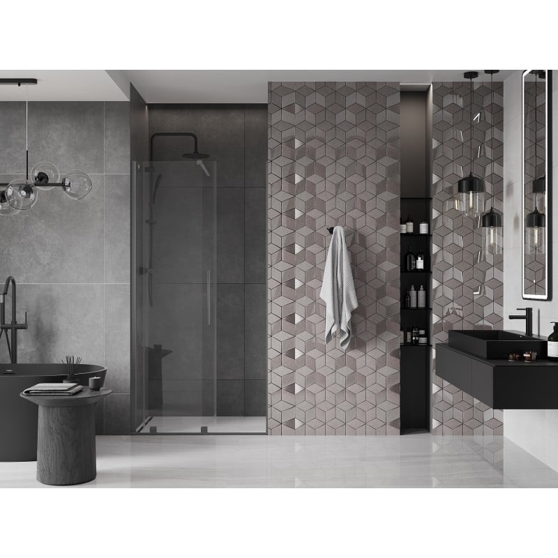 Mexen Velar porte de douche coulissante 120 cm, transparent, métal canon - 871-120-000-01-95