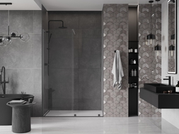Mexen Velar portes de douche coulissantes 150 cm, transparentes, métal canon - 871-150-000-01-95
