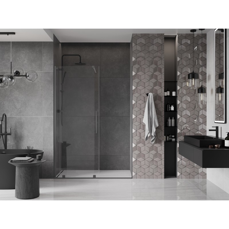Mexen Velar porte de douche coulissante 140 cm, transparent, gun metal - 871-140-000-01-95