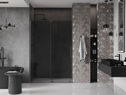Mexen Velar porte de douche coulissante 160 cm, graphite, métal canon - 871-160-000-41-95