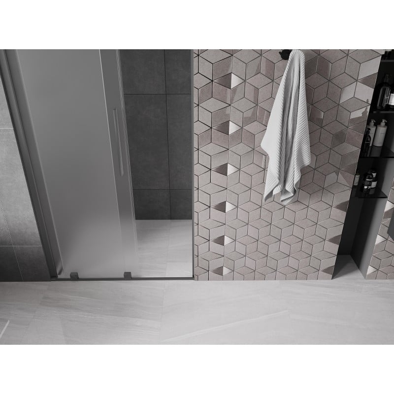 Mexen Velar porte de douche coulissante 110 cm, givre, métal gun - 871-110-000-31-95