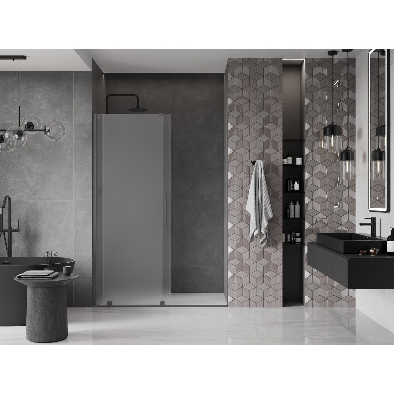 Mexen Velar porte de douche coulissante 160 cm, givre, gun metal - 871-160-000-31-95