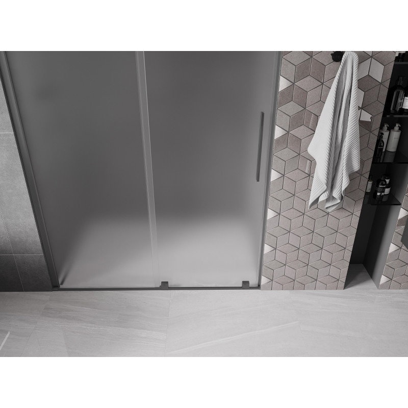 Mexen Velar porte de douche coulissante 160 cm, givre, gun metal - 871-160-000-31-95