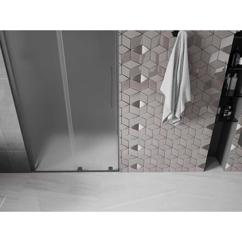 Mexen Velar porte de douche coulissante 110 cm, givre, métal gun - 871-110-000-31-95