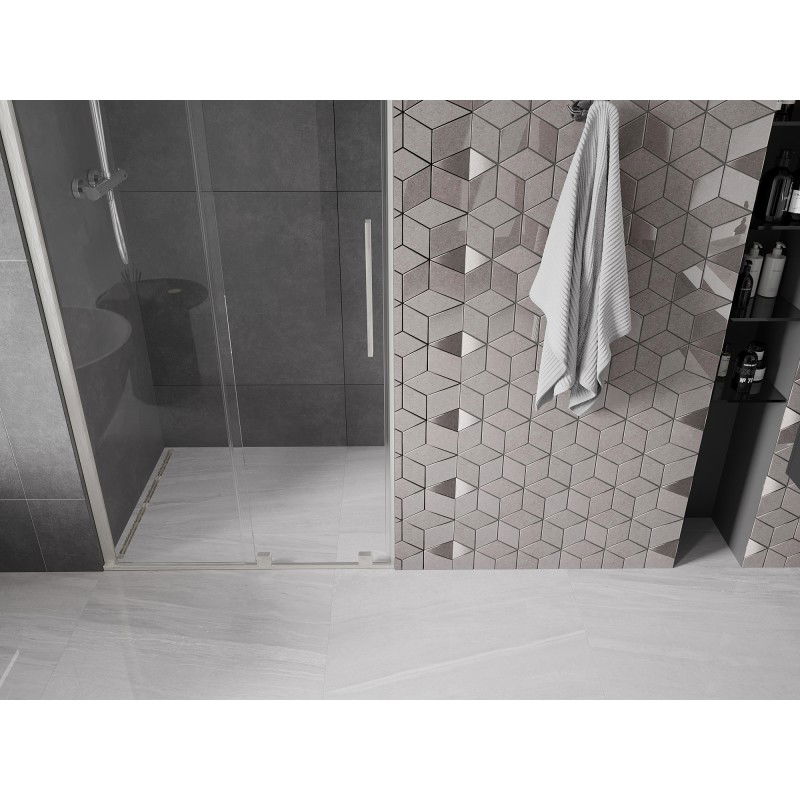 Mexen Velar porte de douche coulissante 90 cm, transparent, nickel brossé - 871-090-000-01-97