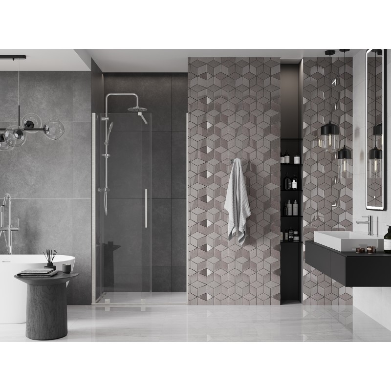 Mexen Velar porte de douche coulissante 110 cm, transparent, nickel brossé - 871-110-000-01-97