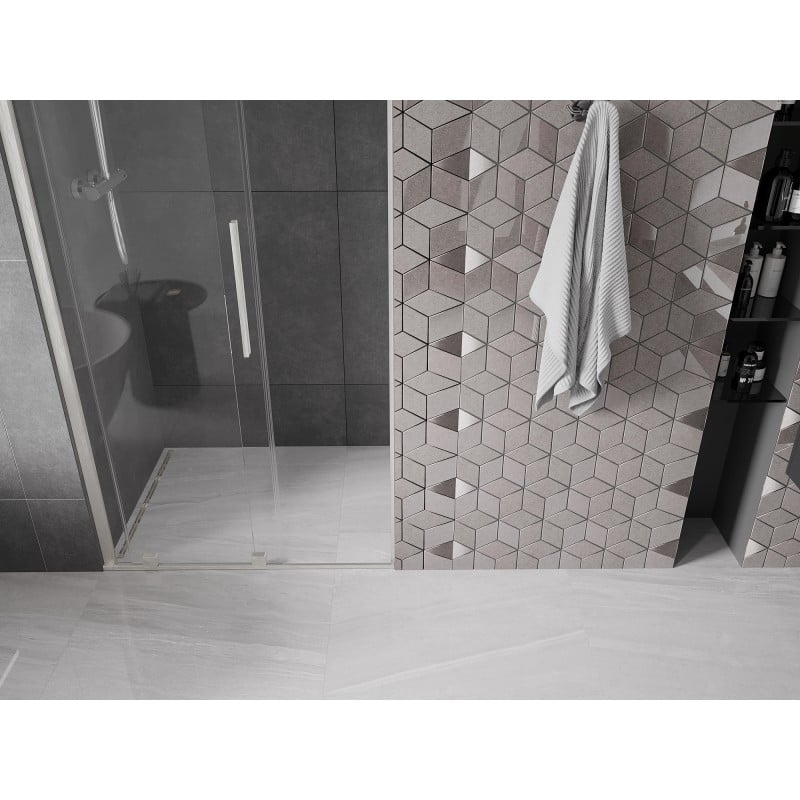 Mexen Velar porte de douche coulissante 100 cm, transparent, nickel brossé - 871-100-000-01-97