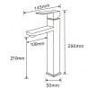 Mexen Emma robinet de lavabo haut, inox - 71910-00