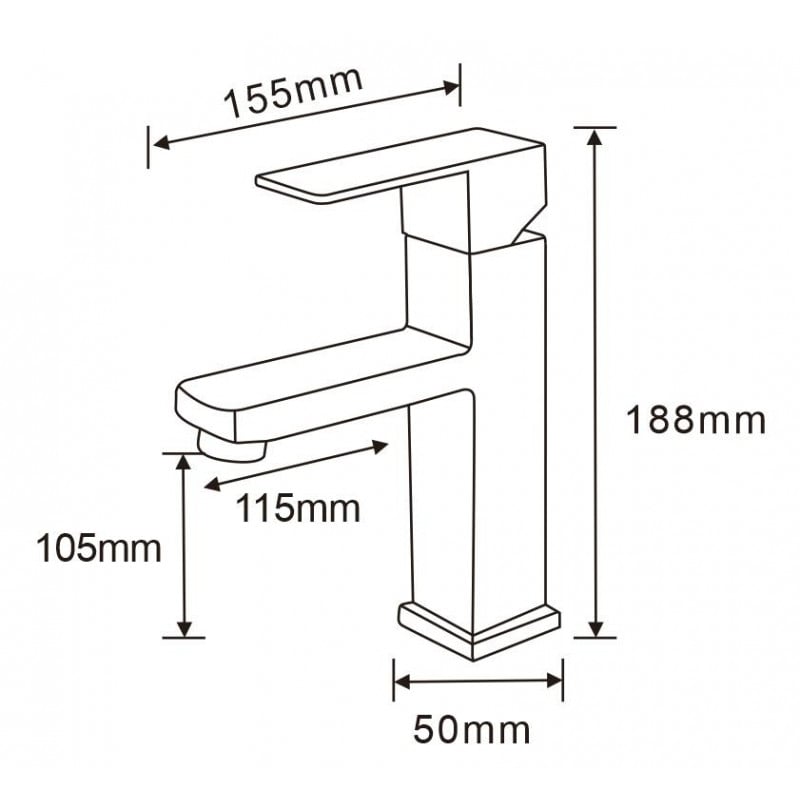 Mexen Emma robinet de lavabo, noir - 71900-70