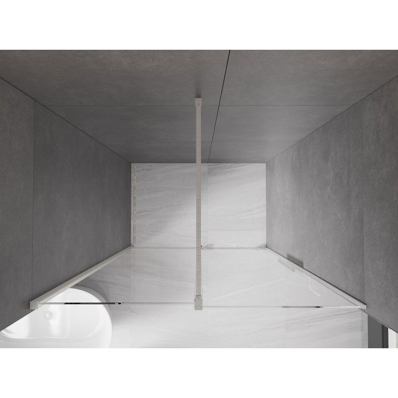 Mexen Velar porte de douche coulissantes 160 cm, transparentes, nickel brossé - 871-160-000-01-97