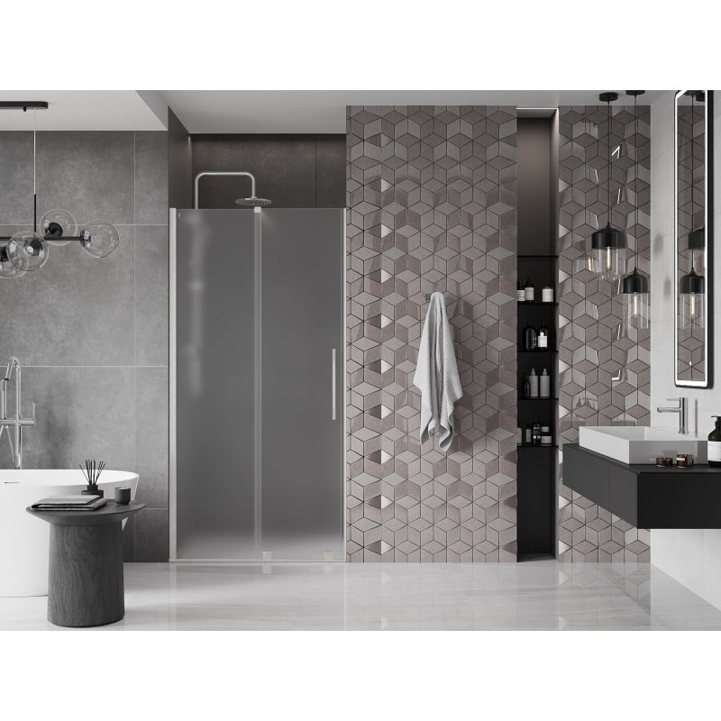 Mexen Velar portes de douche coulissantes 90 cm, givré, nickel brossé - 871-090-000-31-97