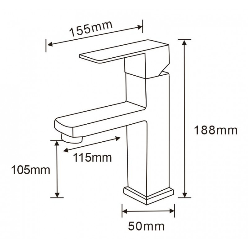 Mexen Emma robinet de lavabo, inox - 71900-00