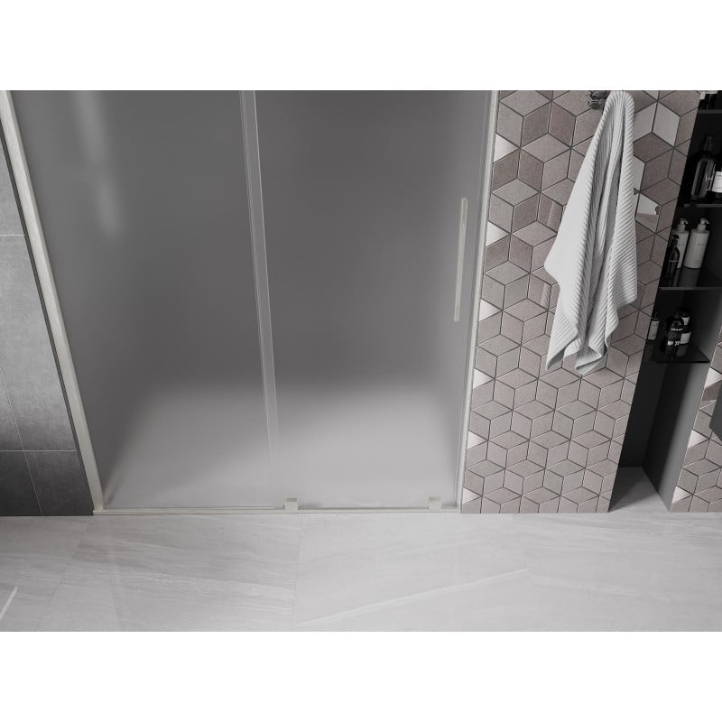 Mexen Velar porte de douche coulissante 160 cm, givré, nickel brossé - 871-160-000-31-97