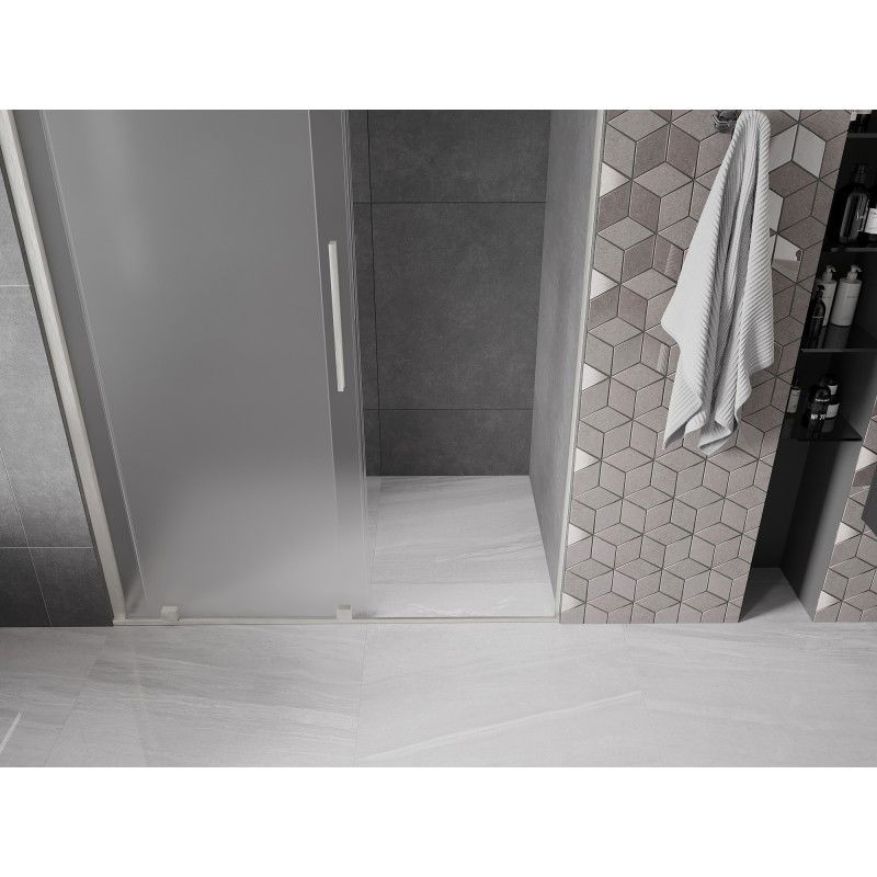 Mexen Velar porte de douche coulissante 130 cm, givre, nickel brossé - 871-130-000-31-97