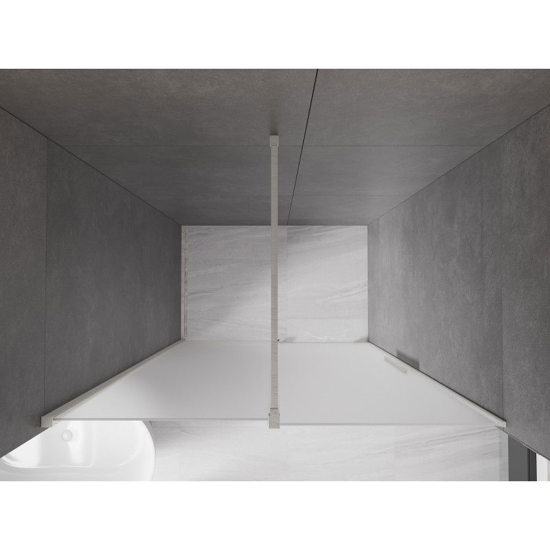 Mexen Velar porte de douche coulissante 130 cm, givre, nickel brossé - 871-130-000-31-97