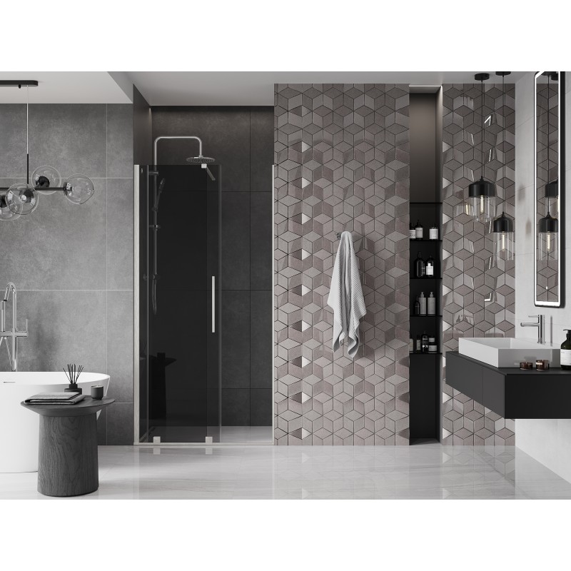 Mexen Velar porte de douche coulissante 110 cm, graphite, nickel brossé - 871-110-000-41-97
