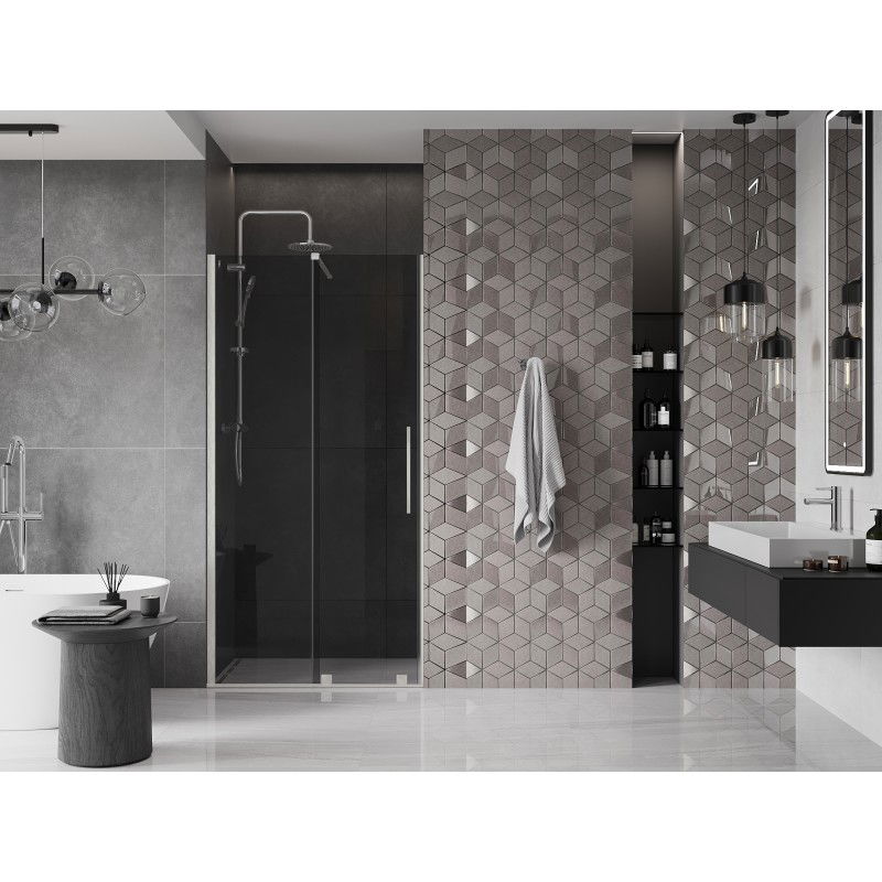 Mexen Velar porte de douche coulissante 120 cm, graphite, nickel brossé - 871-120-000-41-97