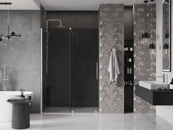 Mexen Velar porte de douche coulissante 160 cm, graphite, nickel brossé - 871-160-000-41-97