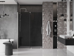 Mexen Velar portes de douche coulissantes 160 cm, graphite, nickel brossé - 871-160-000-41-97