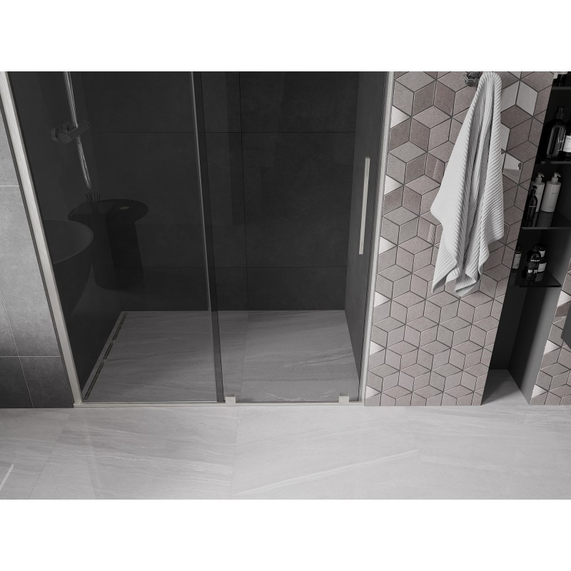 Mexen Velar porte de douche coulissante 150 cm, graphite, nickel brossé - 871-150-000-41-97