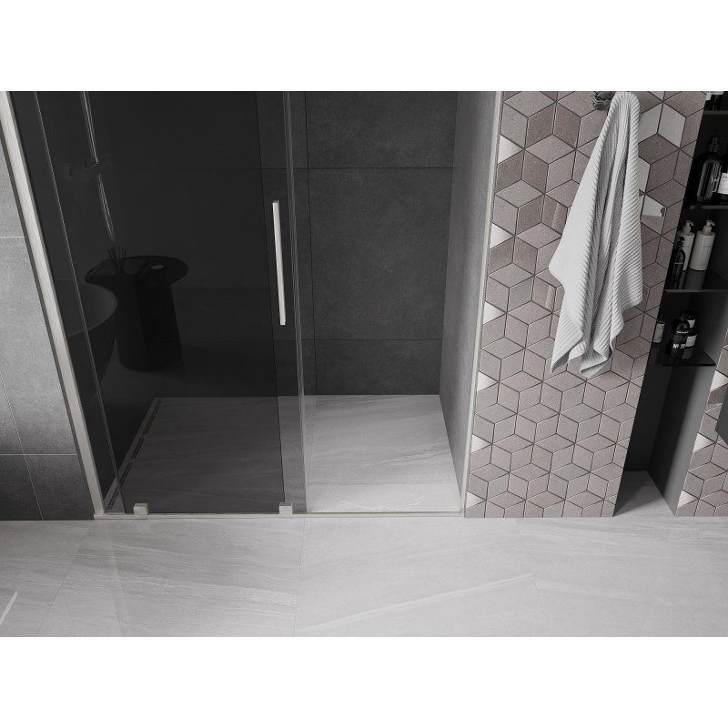 Mexen Velar porte de douche coulissante 130 cm, graphite, nickel brossé - 871-130-000-41-97