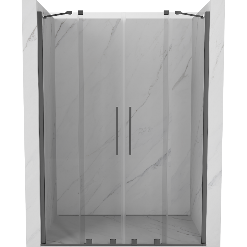 Mexen Velar Duo porte de douche coulissante 150 cm, transparent, gun metal - 871-150-000-02-95