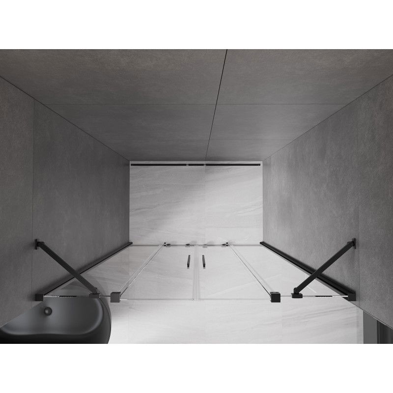 Mexen Velar Duo porte de douche coulissante 150 cm, transparent, gun metal - 871-150-000-02-95