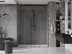 Mexen Velar Duo portes de douche coulissantes 170 cm, transparent, gun metal - 871-170-000-02-95