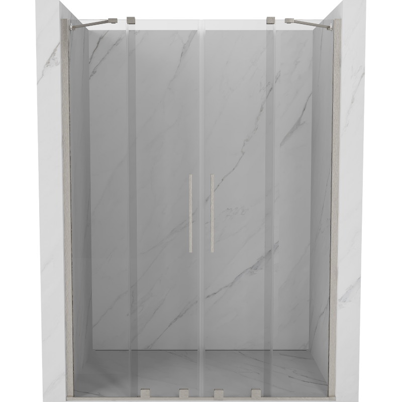 Mexen Velar Duo porte de douche coulissante 140 cm, transparent, nickel brossé - 871-140-000-02-97