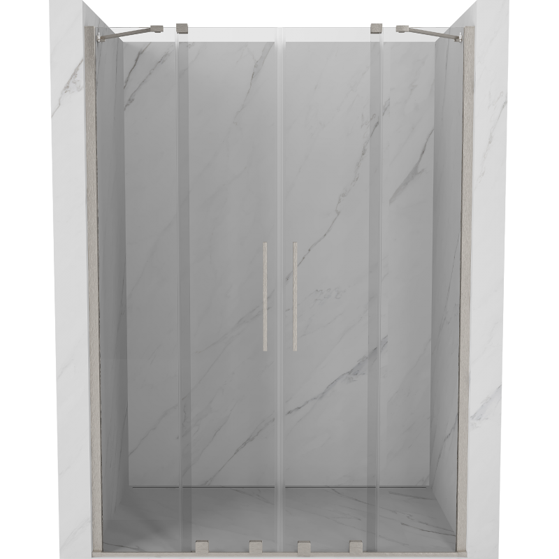 Mexen Velar Duo porte de douche coulissante 160 cm, transparent, nickel brossé - 871-160-000-02-97