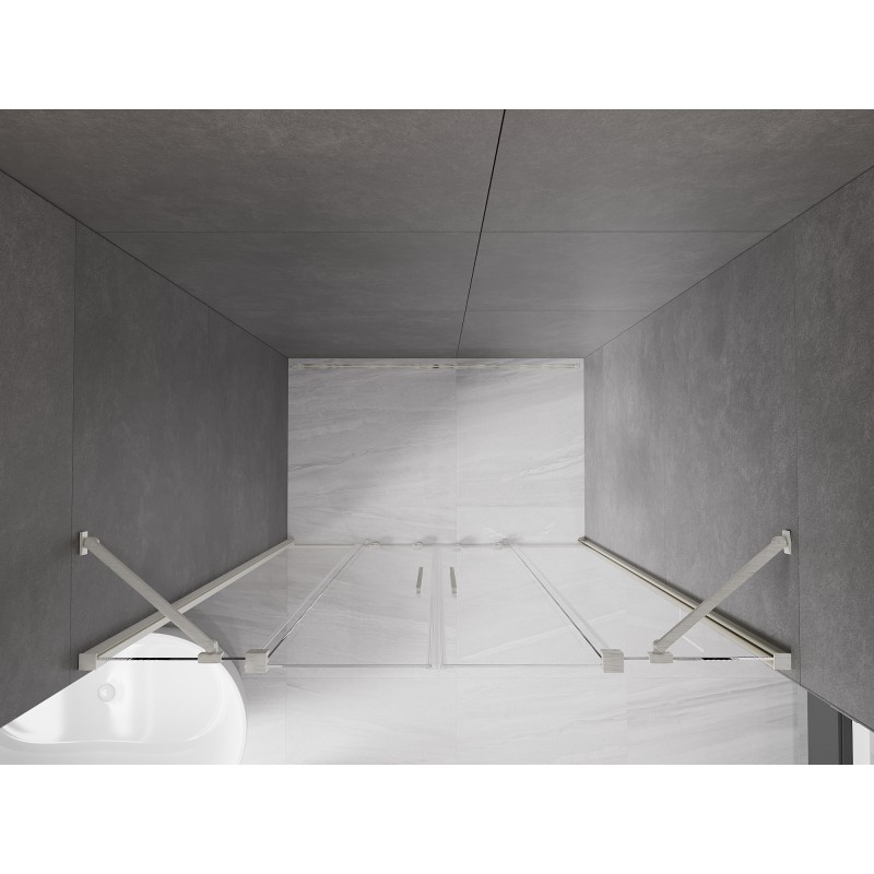 Mexen Velar Duo porte de douche coulissante 140 cm, transparent, nickel brossé - 871-140-000-02-97