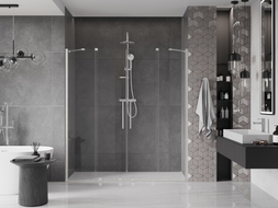 Mexen Velar Duo porte de douche coulissante 170 cm, transparent, nickel brossé - 871-170-000-02-97