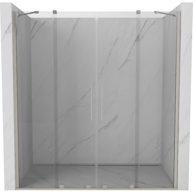 Mexen Velar Duo portes de douche coulissantes 170 cm, transparent, nickel brossé - 871-170-000-02-97