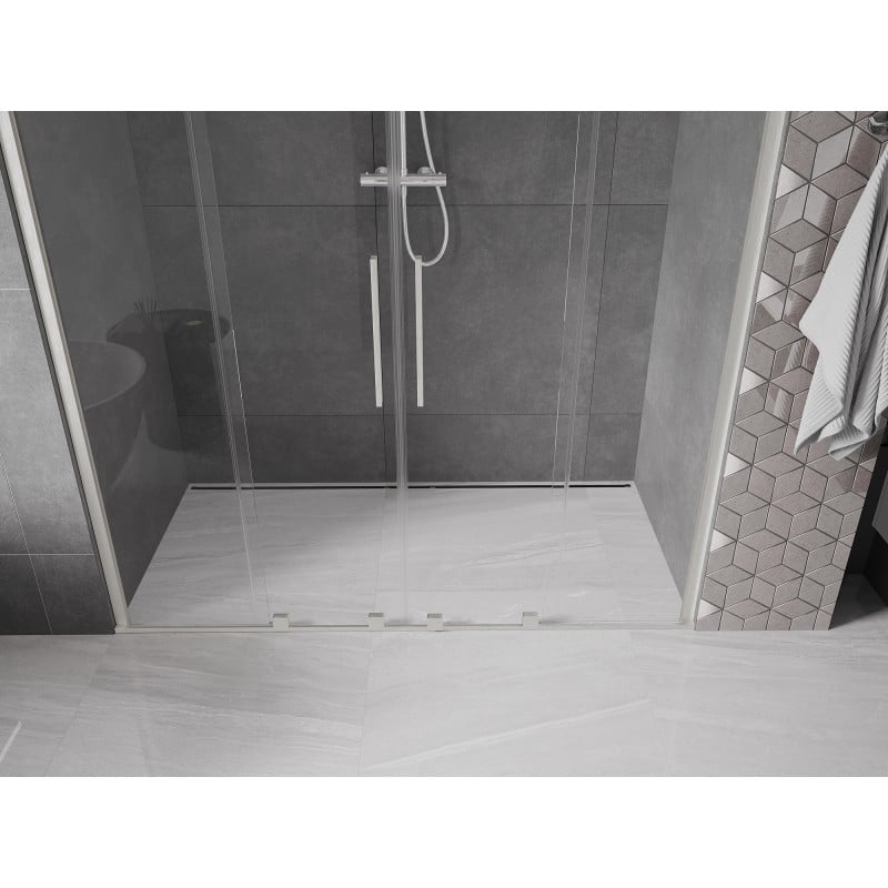 Mexen Velar Duo porte de douche coulissante 170 cm, transparent, nickel brossé - 871-170-000-02-97